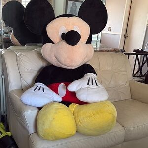 Disney Mickey Mouse Stuffed Animal - Black, Red, Yellow very nice over 4 feet